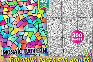 250 Mosaic Pattern Coloring Book Adults Free