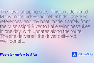 A 5-Star Delivery Tale: From Mississippi River to Lake Winnipesaukee