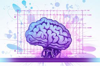 An abstract image showing a brain with a graph behind it