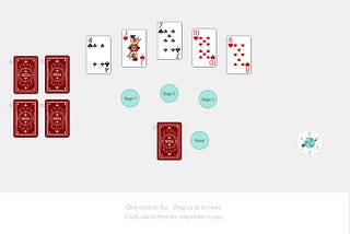 Sample setup with playing cards and a spinner on playingcards.io