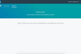 LinkedIn empty screen