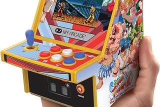 My Arcade Super Street Fighter II Micro Player Pro: 2 Games in 1, Portable Game, 6.75 Mini Arcade Machine, Playable Video Game Collectible