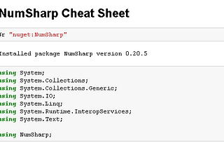 NumSharp Cheat Sheet