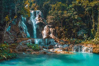 The Beautiful Nature of Kuang Si Falls in Lao! ❤