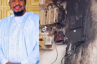 Nollywood Actor Junior Pope Odonwodo and his family escape death as fire breaks out at their home while they slept