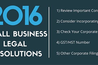 2016 Small Business Legal Resolutions
