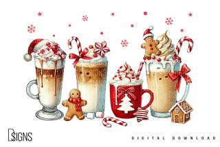 Christmas Bow Gingerbread Coffee Png Free