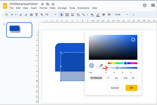 Look through things by increasing the transparency in Google Slides