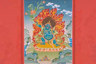 Thangka Painting of Vajrapani Bodhisattva The Indestructible Hand of Buddha by Cottage9.com