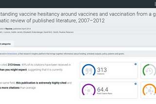 Everyday science with Dimensions: Why do some people say no to vaccines?