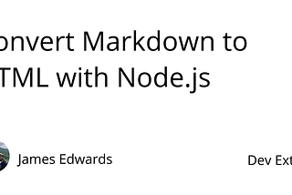 Convert Markdown to HTML with Node.js