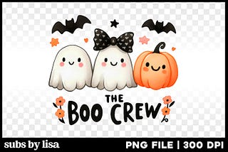 Boo Crew Ghost Png Halloween Sublimation Free