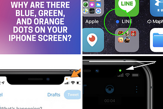 Why are there Blue, Green, and Orange Dots on iPhone screen?