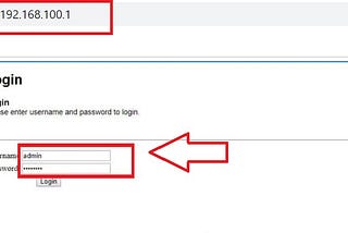 192.168.100.1 Login Router Admin Username Password