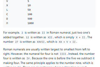 Solving Roman to Integer