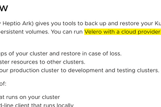 How to Take a backup and Restore in Kubernetes