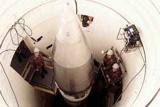Minuteman missile in silo: https://www.thedrive.com/the-war-zone/40467/minuteman-iii-intercontinental-ballistic-missile-test-aborted-due-to-undisclosed-issue