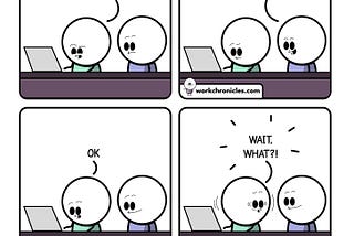 A developer is surprised when a colleague claims to have fixed all bugs quickly. The secret? Deleting all failing test cases. Cue delayed realization and shock!