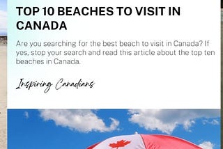 Top 10 beaches to visit in Canada