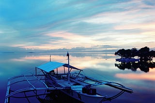 Sunset on the western edge of the island of Bohol, The Philippines