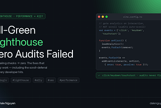 All-Green Lighthouse: How I Fixed Every Audit on My AnalogJS Blog