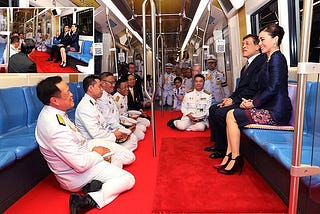 Thai king Maha Vajiralongkorn and queen Suthida take the Tube amid protests in the capital Bangkok