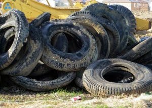 old tires needing to be recycled