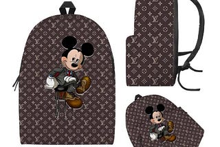 Backpack Disney Mickey Mouse Gentleman And Louis Vuitton Gift Unique Laptop Backpacks For Man Woman…