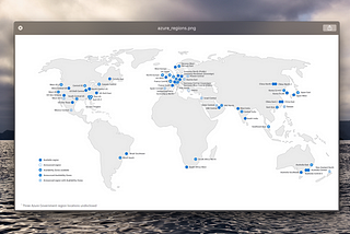 World map showing pin-points of current and planned Azure Regions