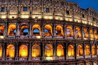 Colosseum in Rome Italy at night