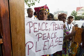 Secretary-General Ban Ki-moon and President of the World Bank Group Dr. Jim Yong Kim visit with victims of sexual violence at Heal Africa.