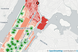 Mapping the frozen yogurt shop closest to each Manhattan apartment