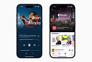 Apple Music and podcasts.