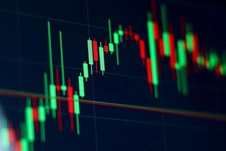 Stock market chart on computer monitor