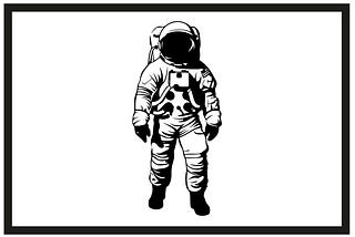 Astronaut in Space Suit Silhouette