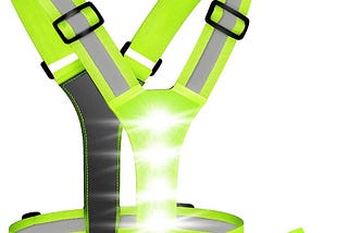 Gilet de Course à LED, Gilet de SéCurité RéFléChissant à LED Haute Visibilité avec 2 Bandes RéFléChissantes pour Le Cyclisme, Le Jogging, la Course à Pied