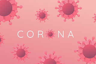 Corona viruses floating in pink space.