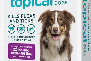 Sergeant’s Guardian Flea & Tick Squeeze On Topical for Dogs, 33–66 lbs., 3 Count