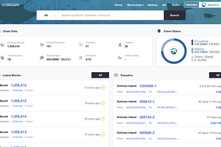 Сетевые партнеры Manta с Subscan для интеграции с Block Explorer