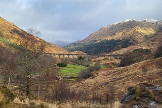 Railway Bridge among the mountains.