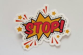 A stop sticker