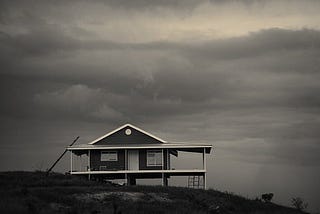 An old house on a hill