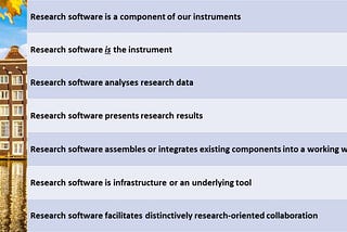 Defining the roles of research software