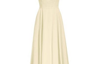 Champagne Azazie Eileen — Chiffon And Lace V Neck Floor Length Illusion Dress