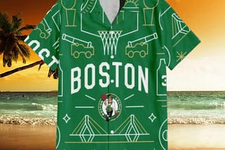 Boston Celtics NBA Team Logo Illustration Design Hawaiian Set