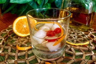 For this tequila old fashioned, I substituted Roca Patron Anejo.