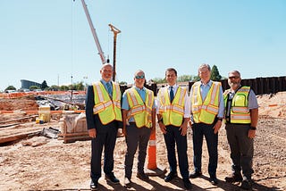 Secretary Buttigieg and Governor Cooper visit a construction site