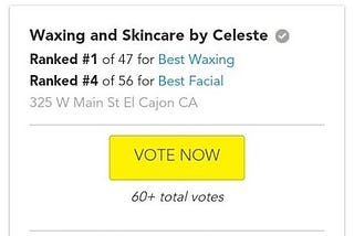 We have been nominated for best waxing and best facial this…