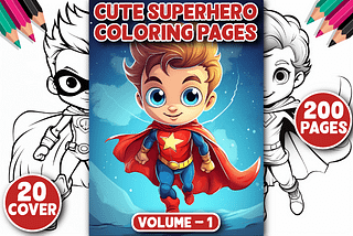 200 Cute Superhero Coloring Pages V — 1 Free