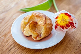 a Yorkshire pudding served as a starter on a plate